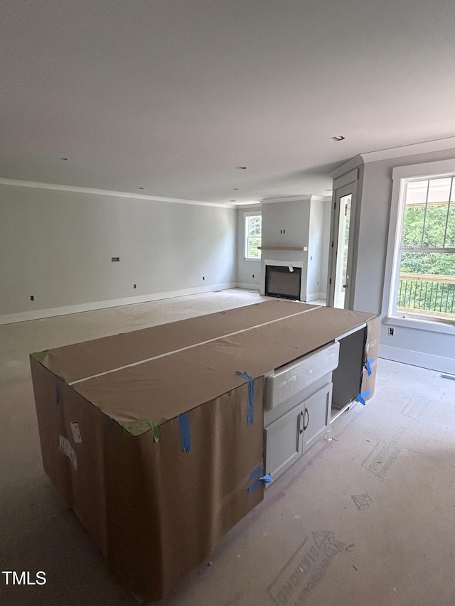 108 Pointe Park Cir, Holly Springs, NC 27540 - unfurnished living room featuring a fireplace
