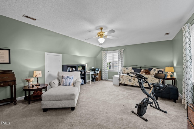 6509 Virgilia Ct, Raleigh, NC 27616 - bedroom with baseboards, carpet, a textured ceiling, and visible vents