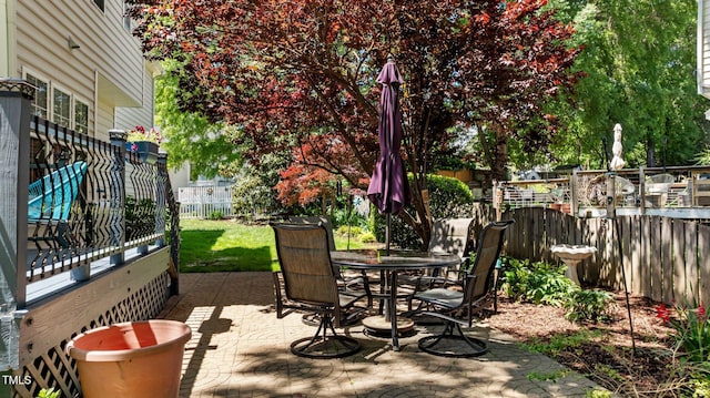 6509 Virgilia Ct, Raleigh, NC 27616 - view of patio with fence and outdoor dining area