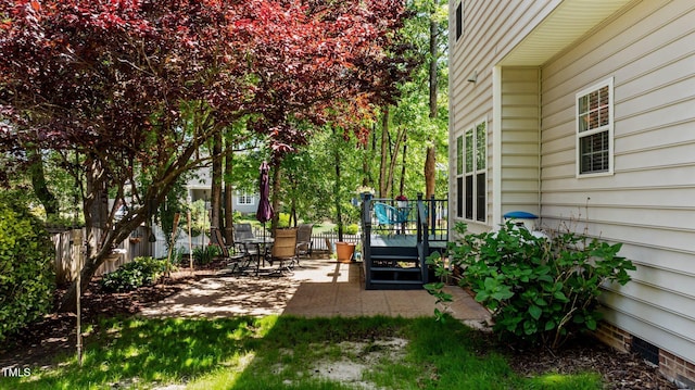 6509 Virgilia Ct, Raleigh, NC 27616 - view of yard with a patio, fence, and a wooden deck