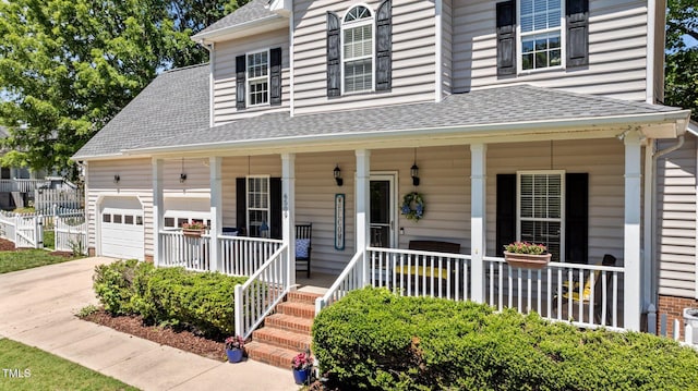 6509 Virgilia Ct, Raleigh, NC 27616 - view of front of property with covered porch, driveway, a shingled roof, and a garage