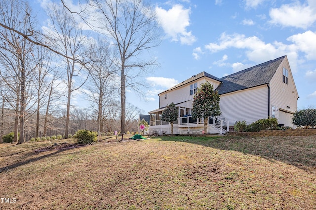 exterior space with a sunroom