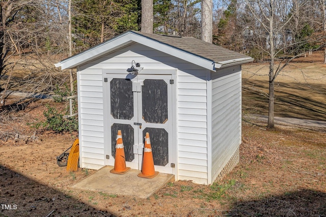 view of shed