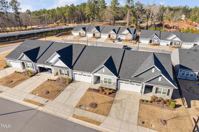 bird's eye view with a residential view