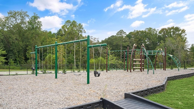 community play area featuring fence