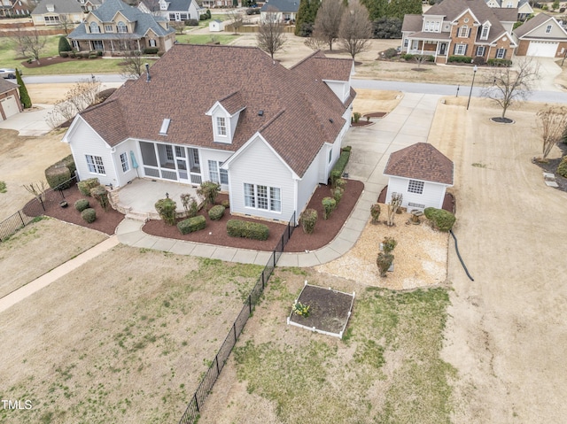 aerial view featuring a residential view