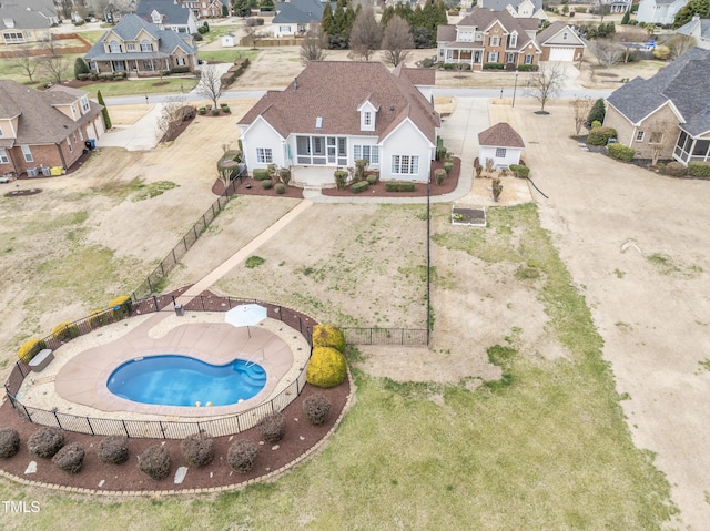 birds eye view of property featuring a residential view