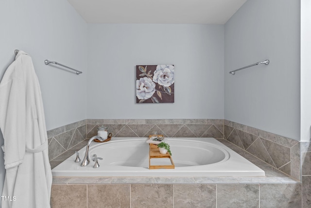 bathroom featuring a garden tub