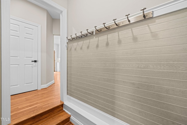 mudroom featuring wood finished floors