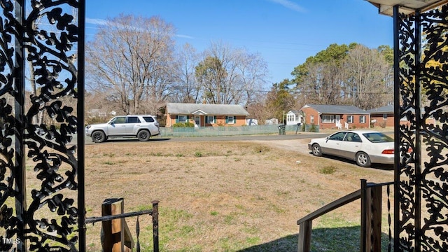 view of yard featuring fence