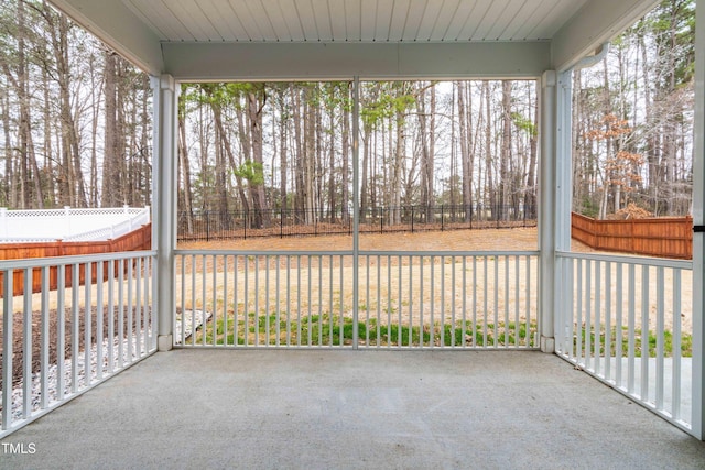 view of unfurnished sunroom