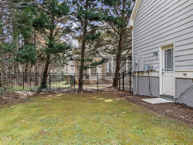 view of yard with fence