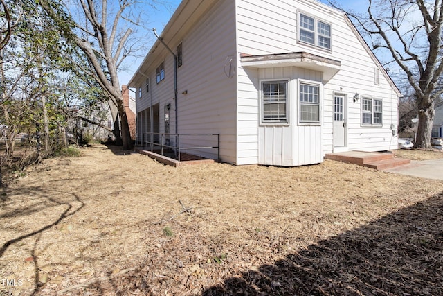 exterior space with board and batten siding