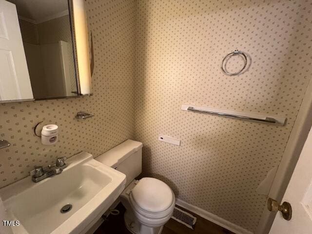 167 Chic Ennis Rd, Coats, NC 27521 - half bath featuring a sink, toilet, and visible vents