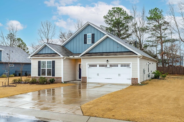 120 Longspur Ln, Rolesville, NC 27571 - craftsman inspired home with brick siding, board and batten siding, concrete driveway, and an attached garage