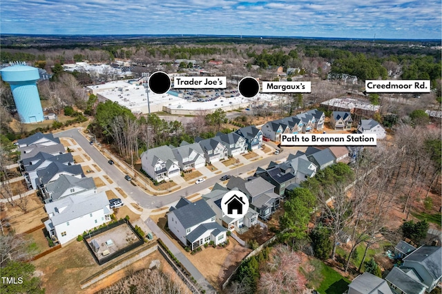 drone / aerial view with a residential view