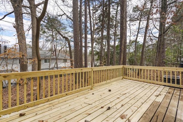 wooden terrace featuring central AC