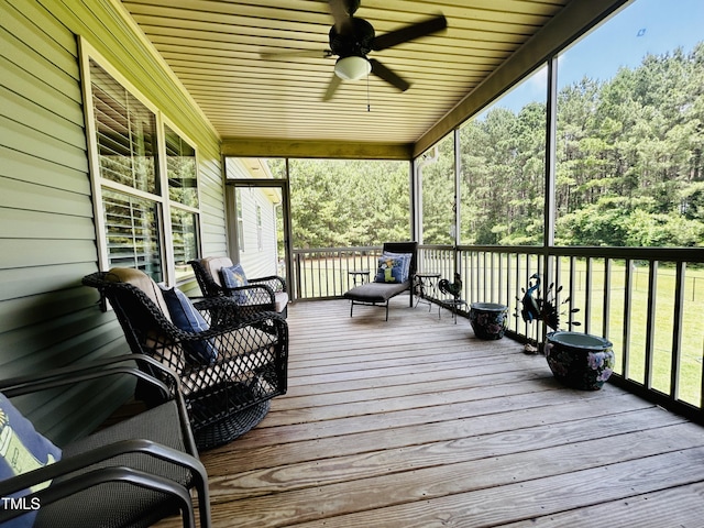 5204 Sandbridge Rd, Bailey, NC 27807 - wooden deck with a ceiling fan