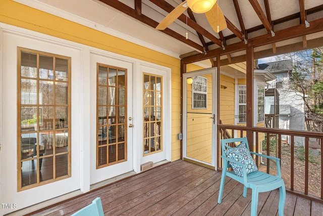 deck with french doors