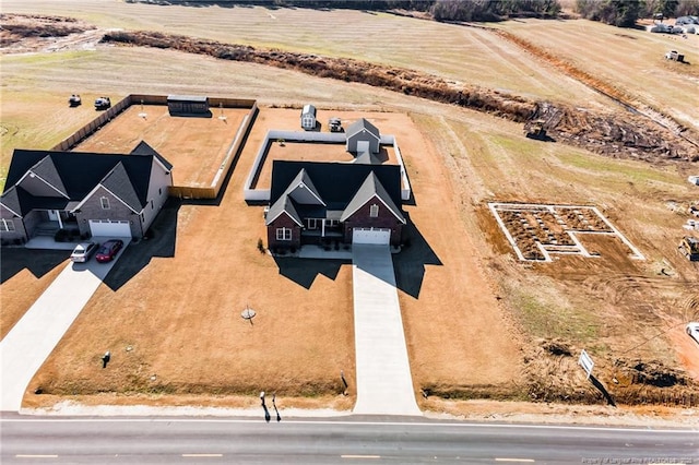 aerial view featuring a rural view