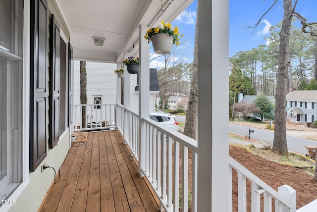 deck with covered porch