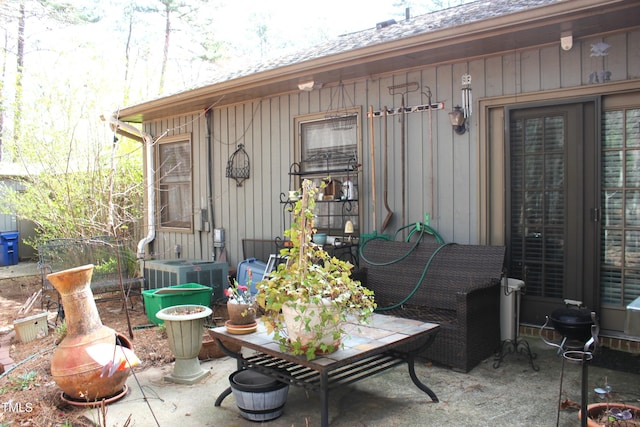 view of patio featuring central AC