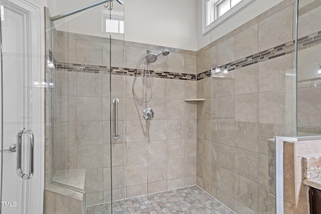 full bathroom with a shower stall