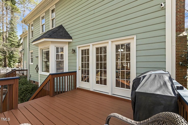 deck featuring area for grilling