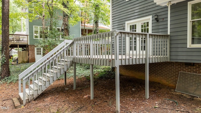 wooden terrace with stairs