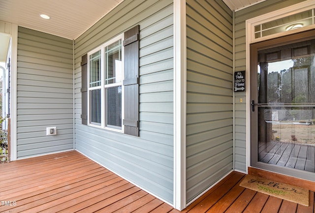 deck featuring covered porch