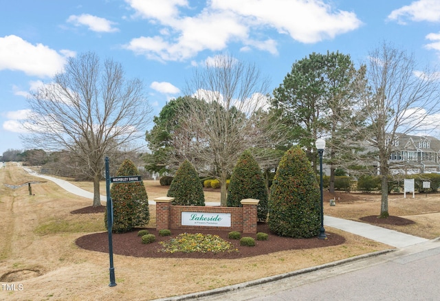 view of community sign