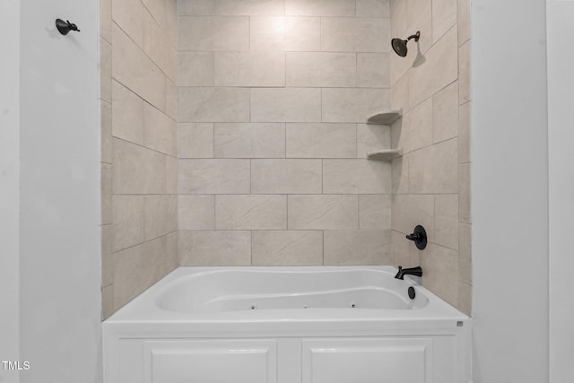 full bath with a combined bath / shower with jetted tub