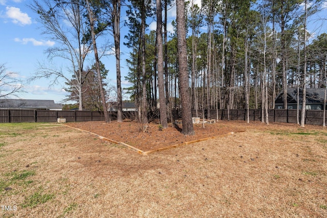 view of yard featuring fence