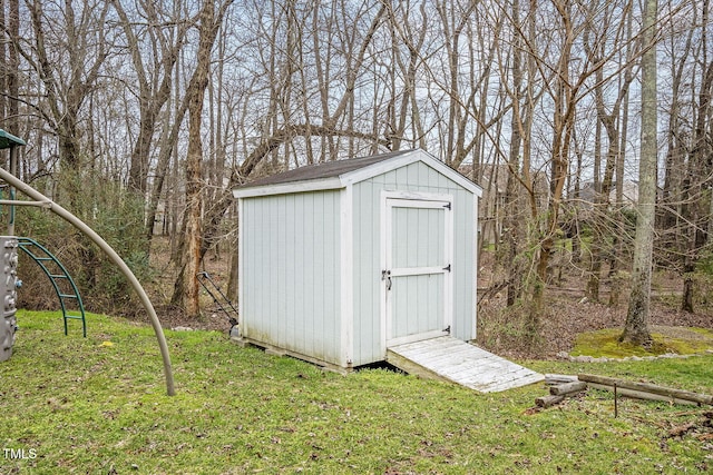 view of shed