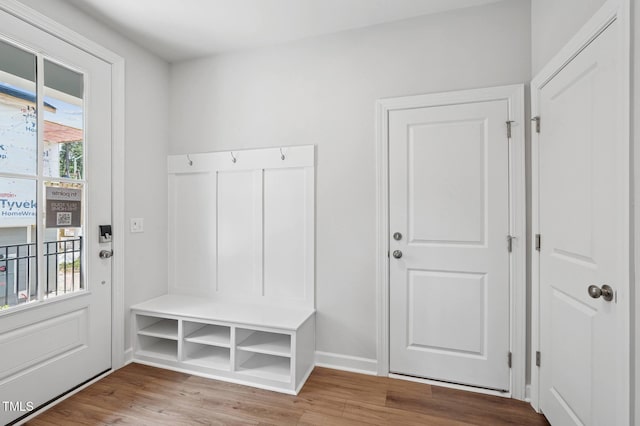4706 Cypress Tree Ln, Raleigh, NC 27612 - mudroom with wood finished floors and baseboards
