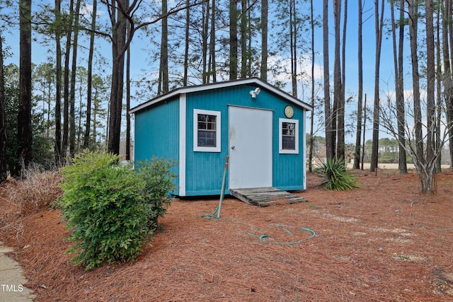 view of shed