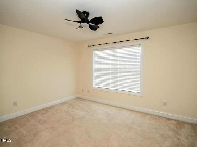 4137 Strendal Dr, Cary, NC 27519 - carpeted spare room featuring baseboards, visible vents, and ceiling fan
