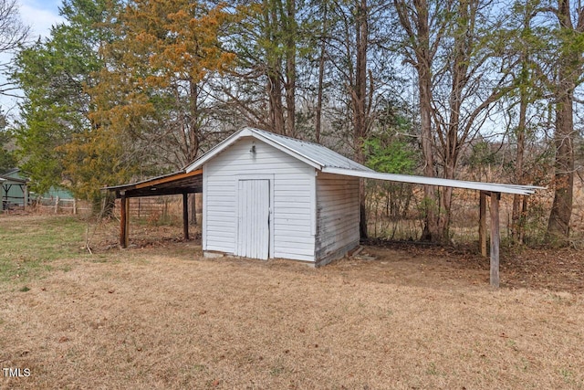 view of shed