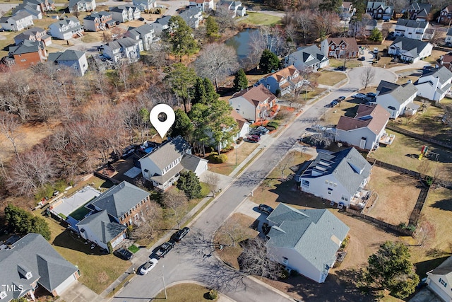 bird's eye view with a residential view