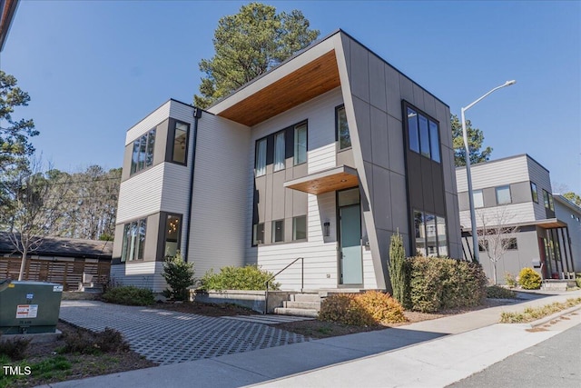 exterior space featuring board and batten siding