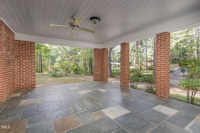 view of patio / terrace with ceiling fan