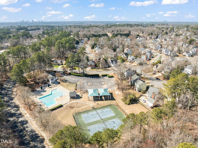 bird's eye view with a residential view