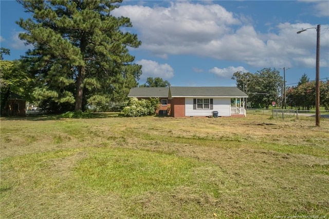 exterior space with a yard and crawl space