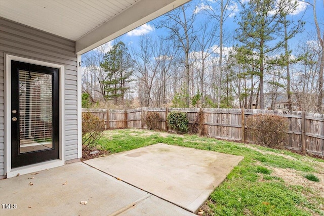 view of patio featuring a fenced backyard