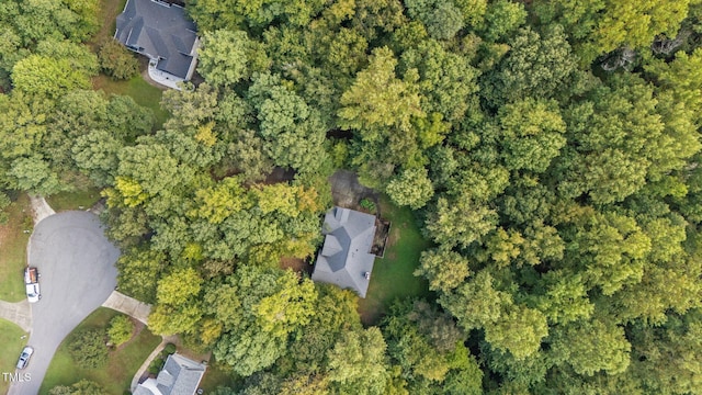 aerial view with a forest view