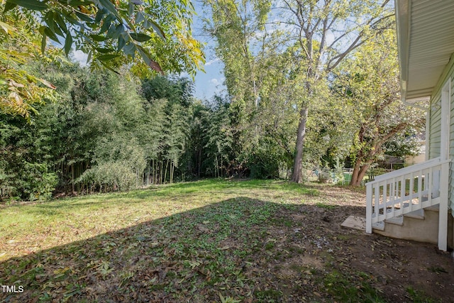 view of yard featuring fence