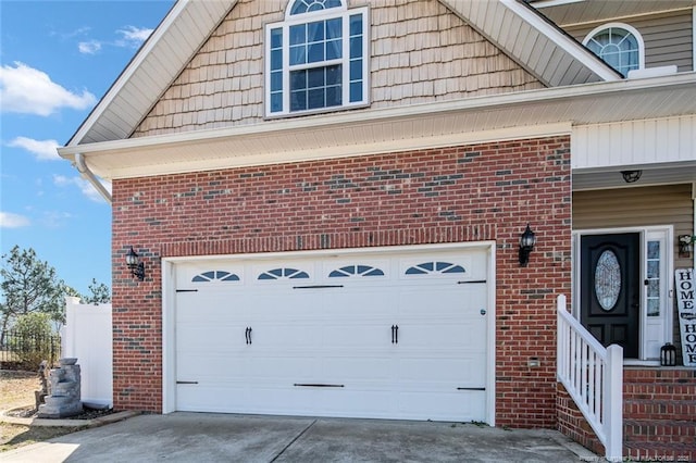 garage with driveway