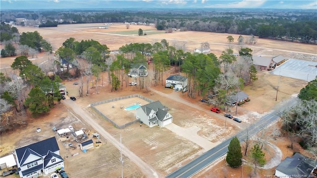 aerial view with a rural view