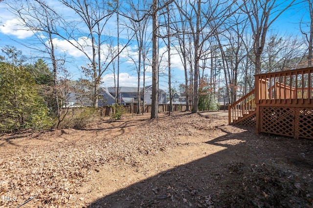 view of yard with a deck