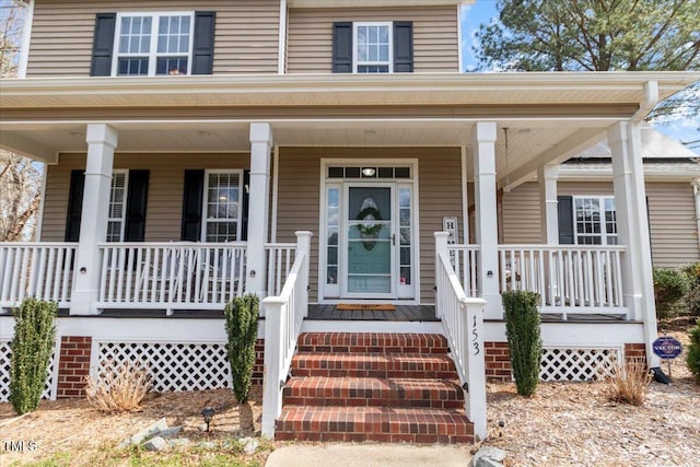 view of front of house featuring covered porch